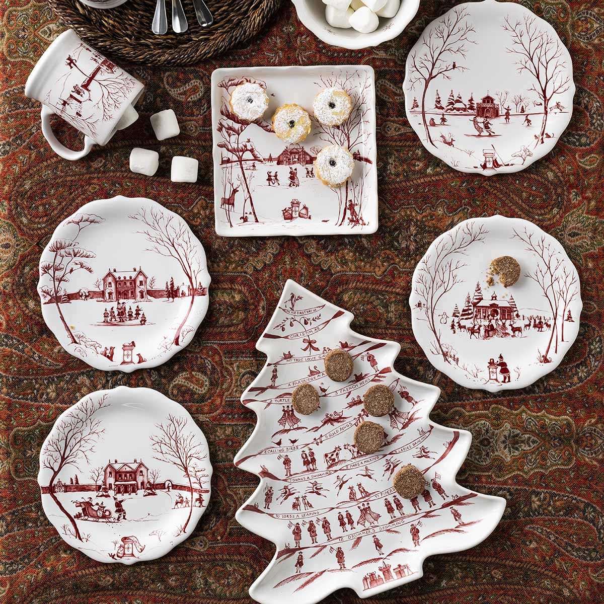 An image of Country Estate Winter Frolic Party Plates - Set of 4
