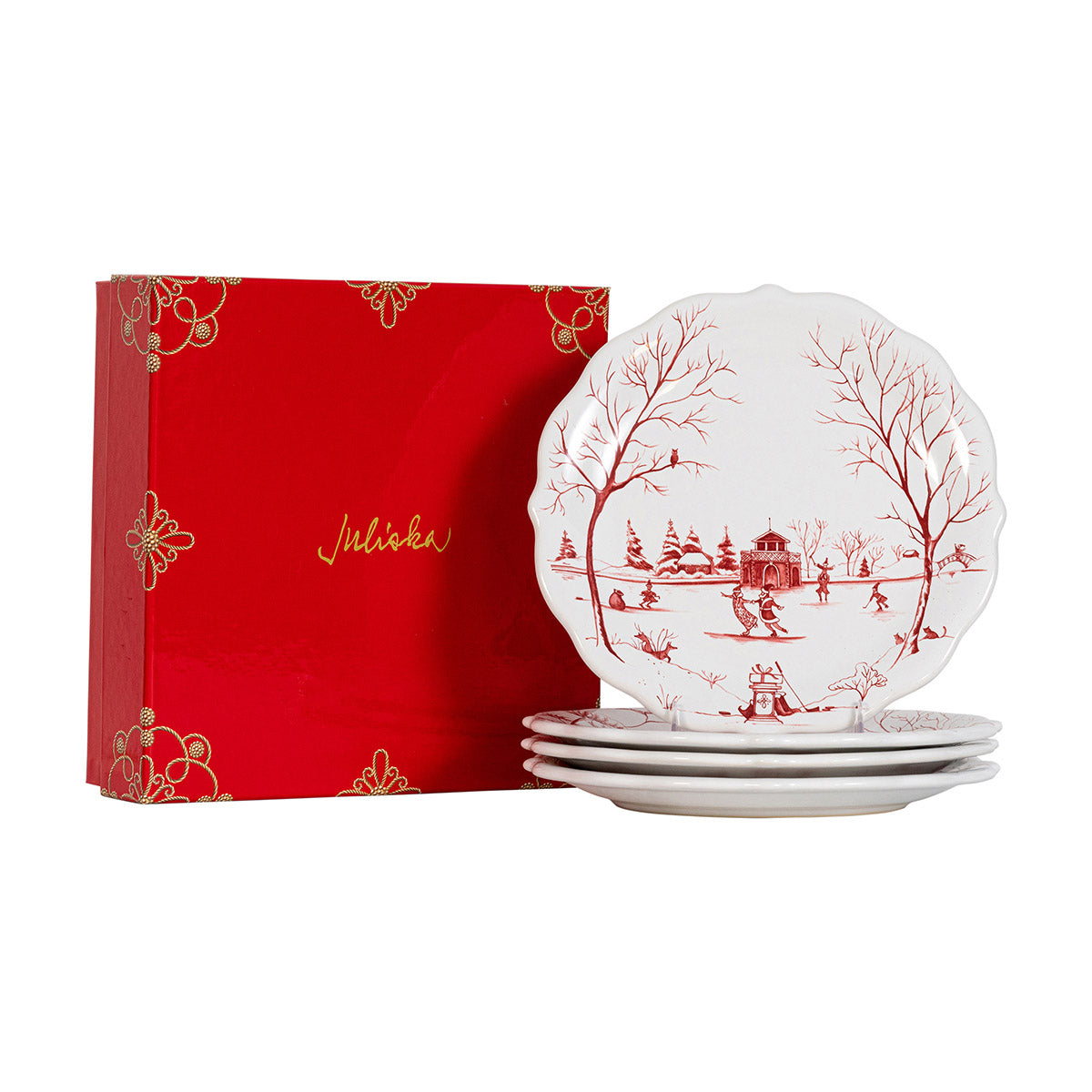 An image of Country Estate Winter Frolic Party Plates - Set of 4
