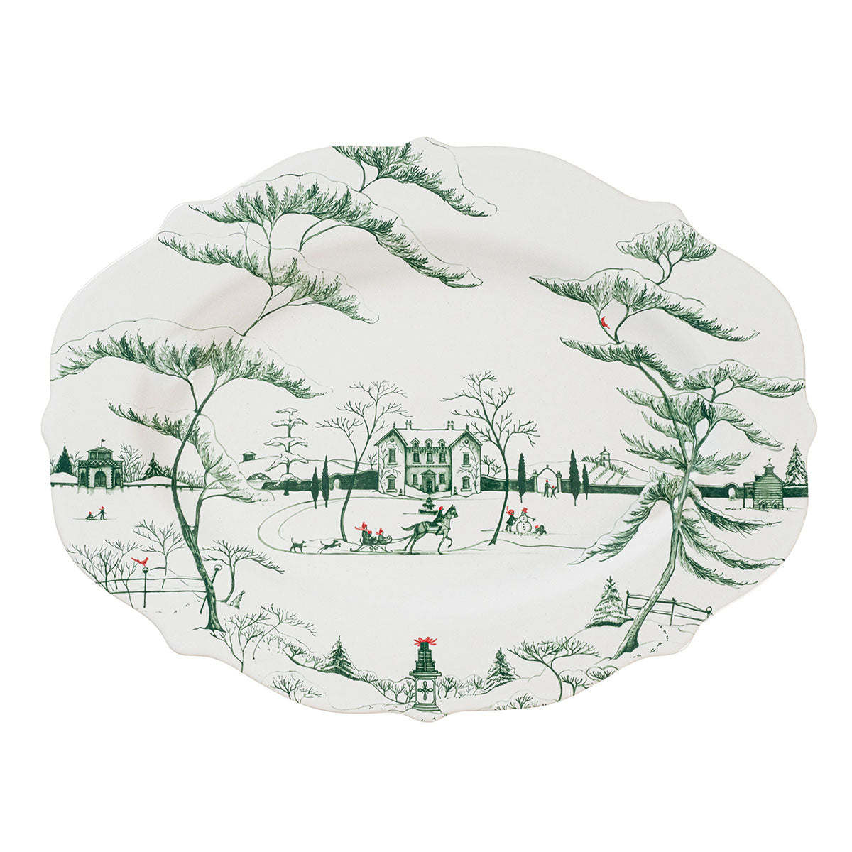 An image of Juliska Country Estate Winter Frolic 18" Platter - Evergreen