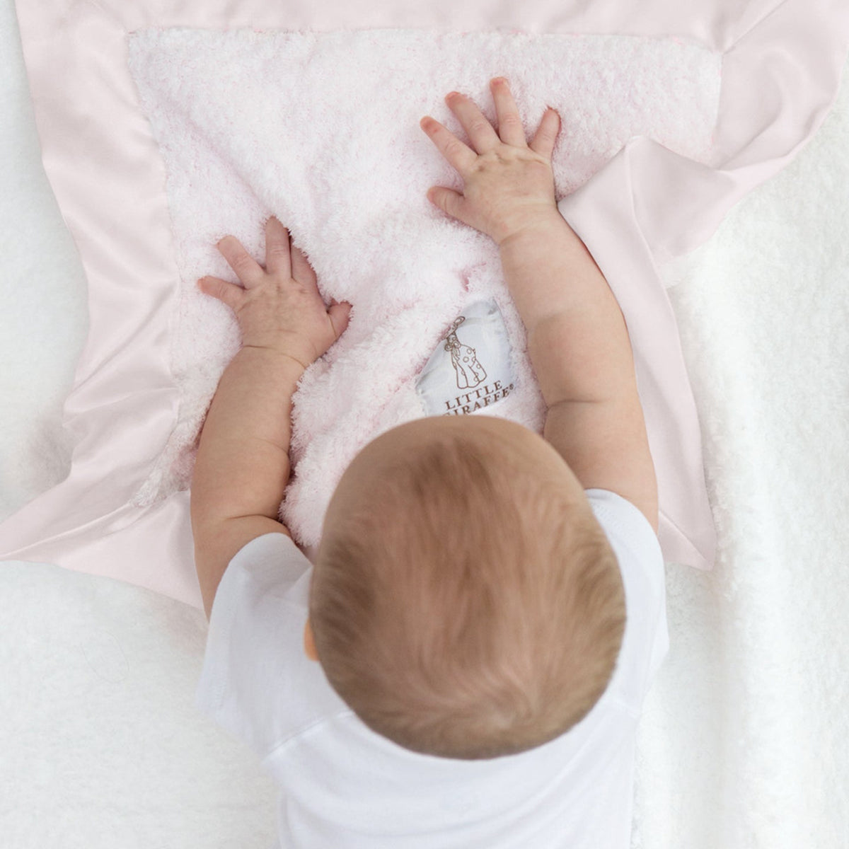 An image of Little Giraffe Chenille Blanky