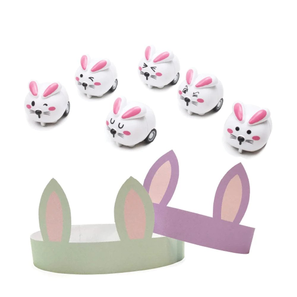 An image of Caspari Bunnies & Carrots Cone Celebration Crackers Set