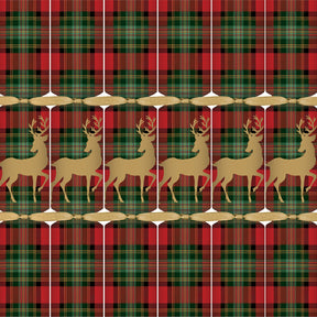 Caspari Reindeer Tartan Red Crackers