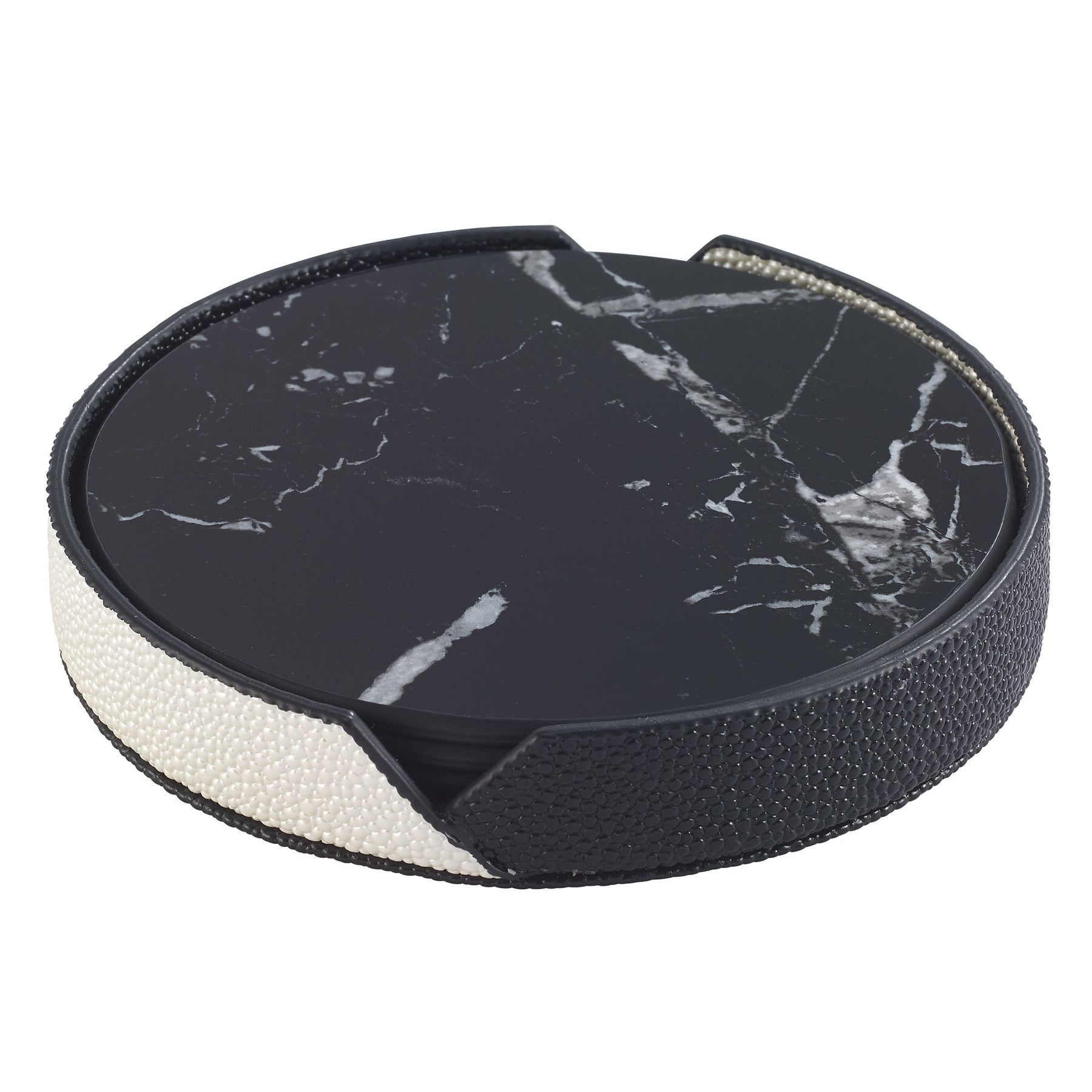 An image of Bodrum Pietra Coaster Set - Black