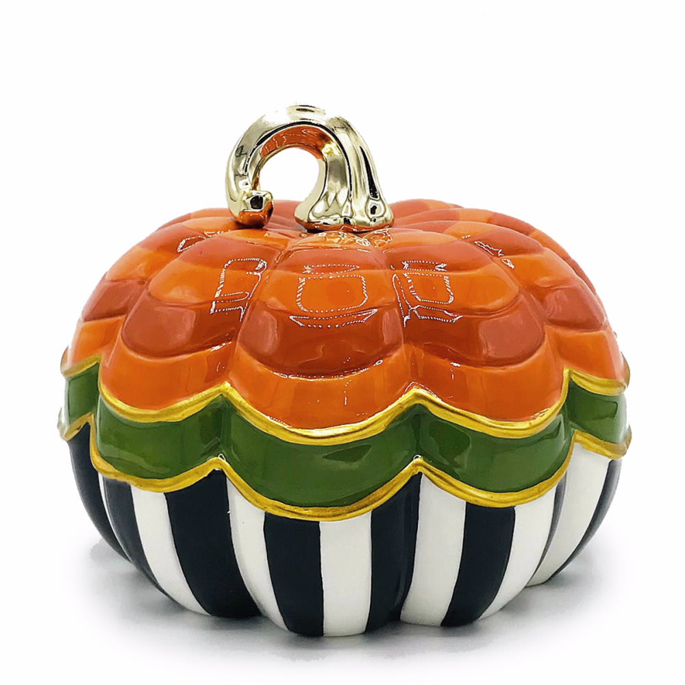 An image of Winter Street Festive Medium Ceramic Pumpkin