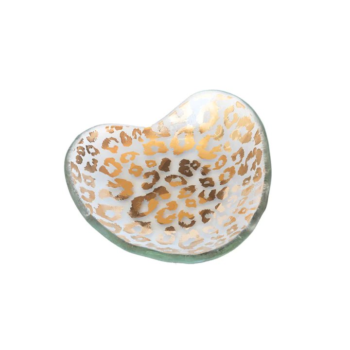 An image of Annieglass Cheetah Heart Plate with 24K Gold