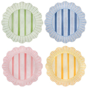 Juliska Cabana Stripe Melamine Dinner Plate Assorted Set of 4 - Multi