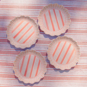 Juliska Cabana Stripe Melamine Dinner Plate Assorted Set of 4 - Multi