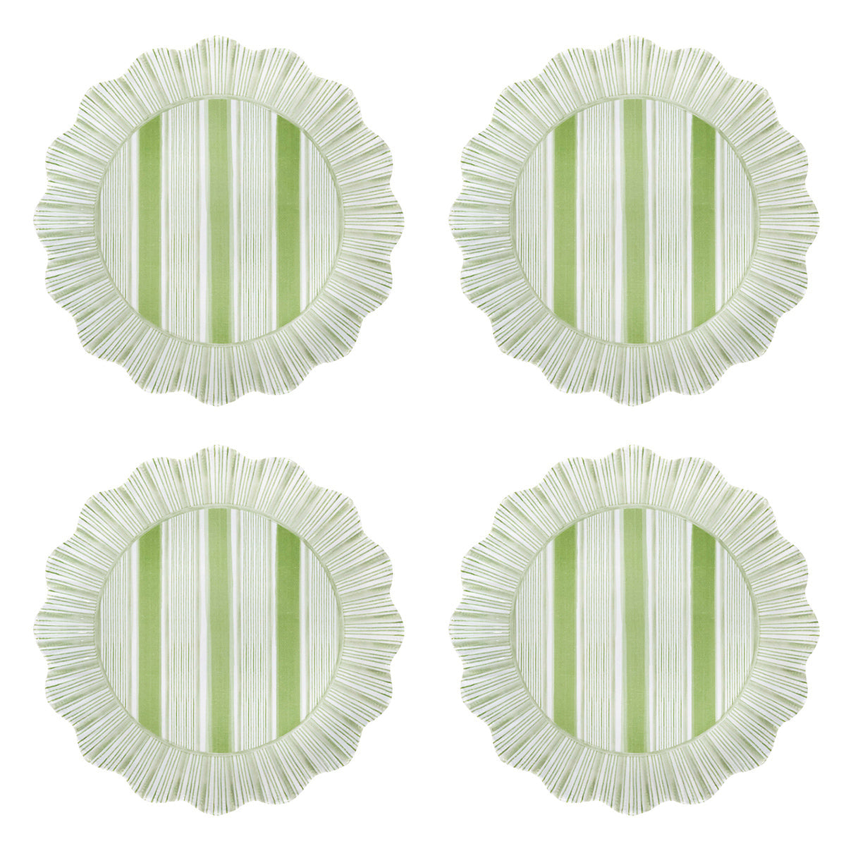 Juliska Cabana Stripe Melamine Dessert / Salad Plate Set of 4