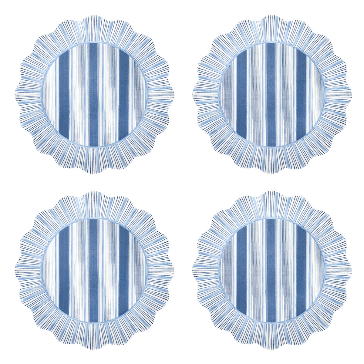An image of Juliska Cabana Stripe Melamine Dessert / Salad Plate Set of 4