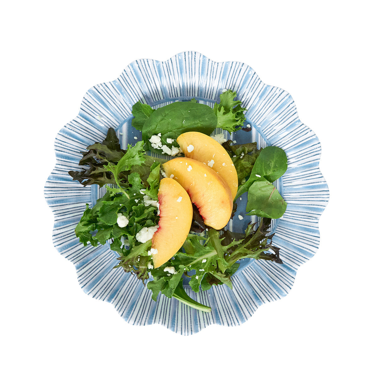 An image of Juliska Cabana Stripe Melamine Dessert / Salad Plate Set of 4