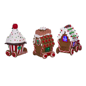 Kurt Adler Battery-Operated LED Claydough Gingerbread Train Set