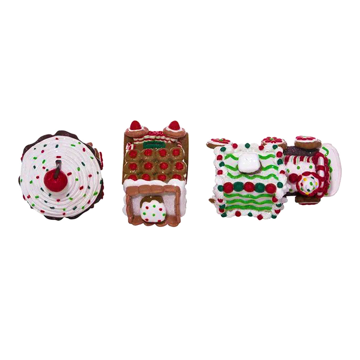 An image of Kurt Adler Battery-Operated LED Claydough Gingerbread Train Set