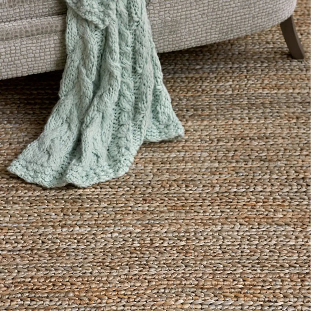 Dash and Albert Jute Seaglass Rug in a room