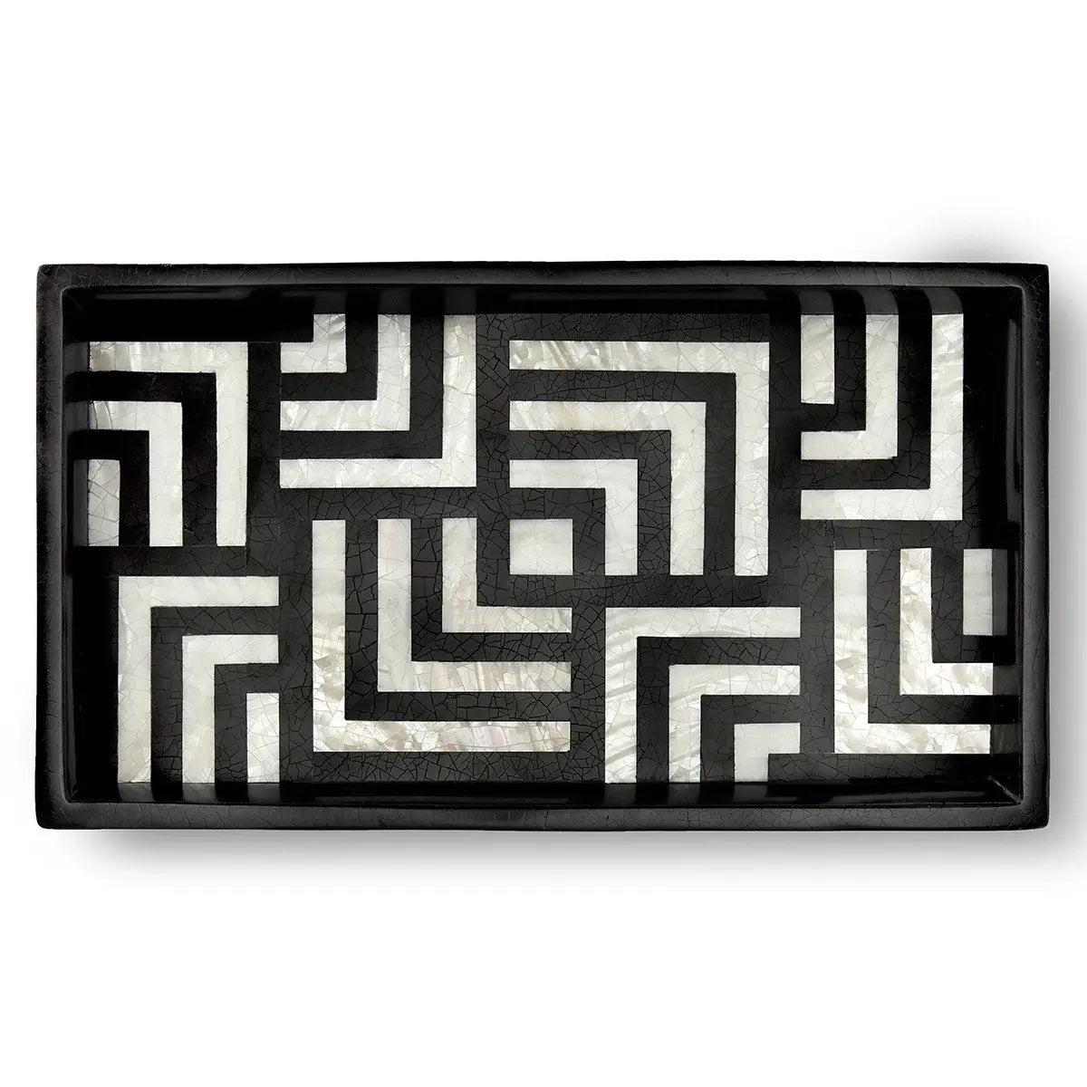 L'Objet Dedale Nested L Tray - Black and White  