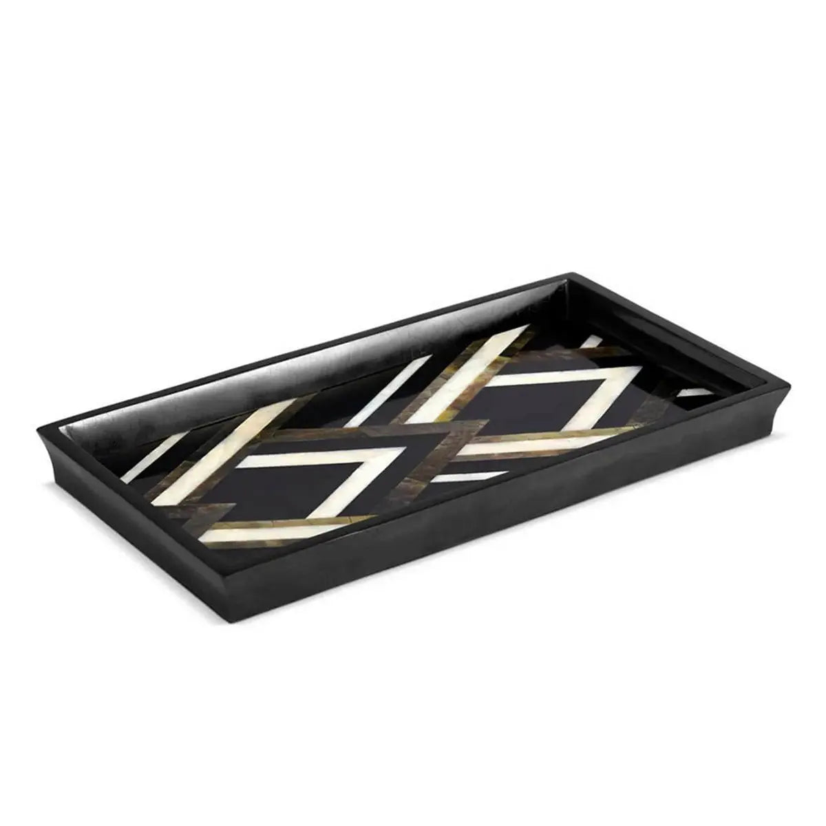 L'Objet Deco Noir Small Triangle Tray Black and White