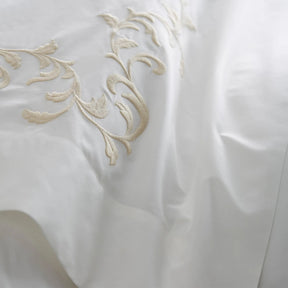 Scandia Home San Remo Embroidered Percale Flat Sheet