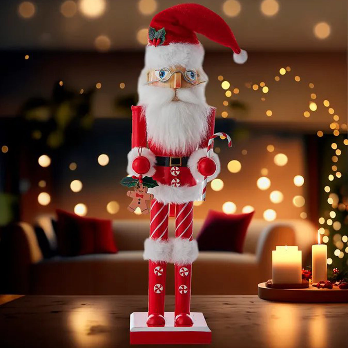 An image of Kurt Adler Wooden Santa Claus Nutcracker