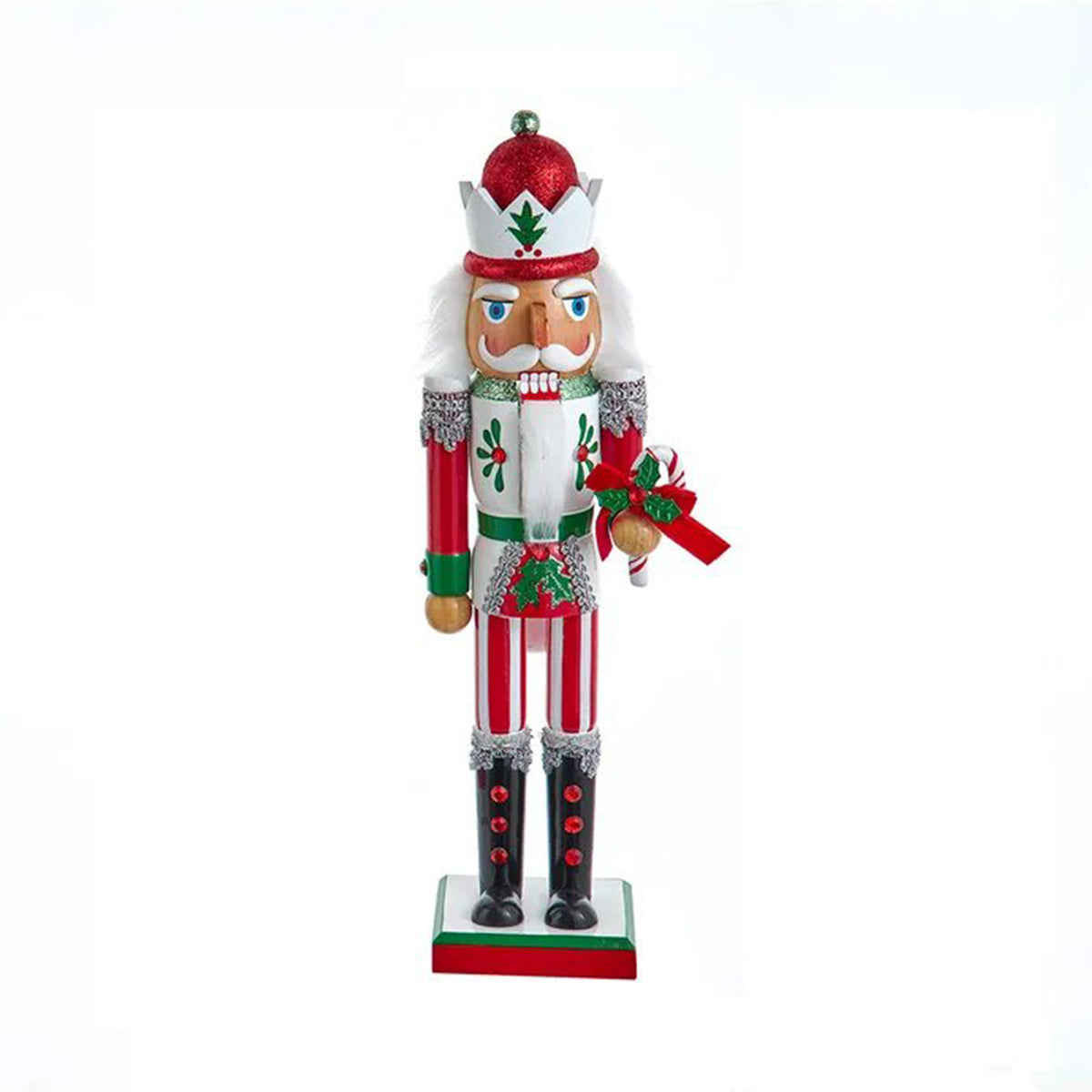 Kurt Adler 15" Jolly Red & Green Candy Cane Nutcracker