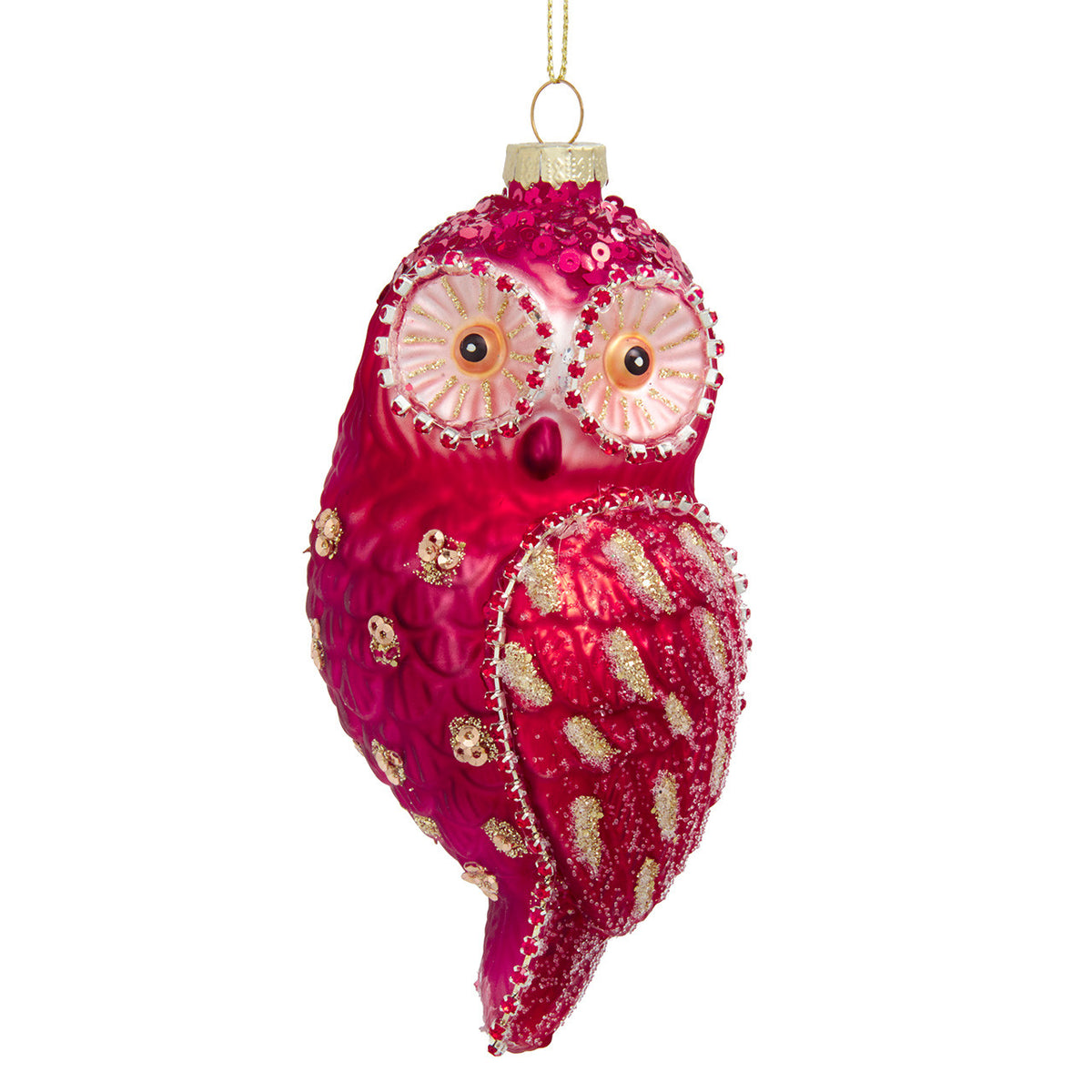 Kurt Adler 4" Rose Red Owl Ornament