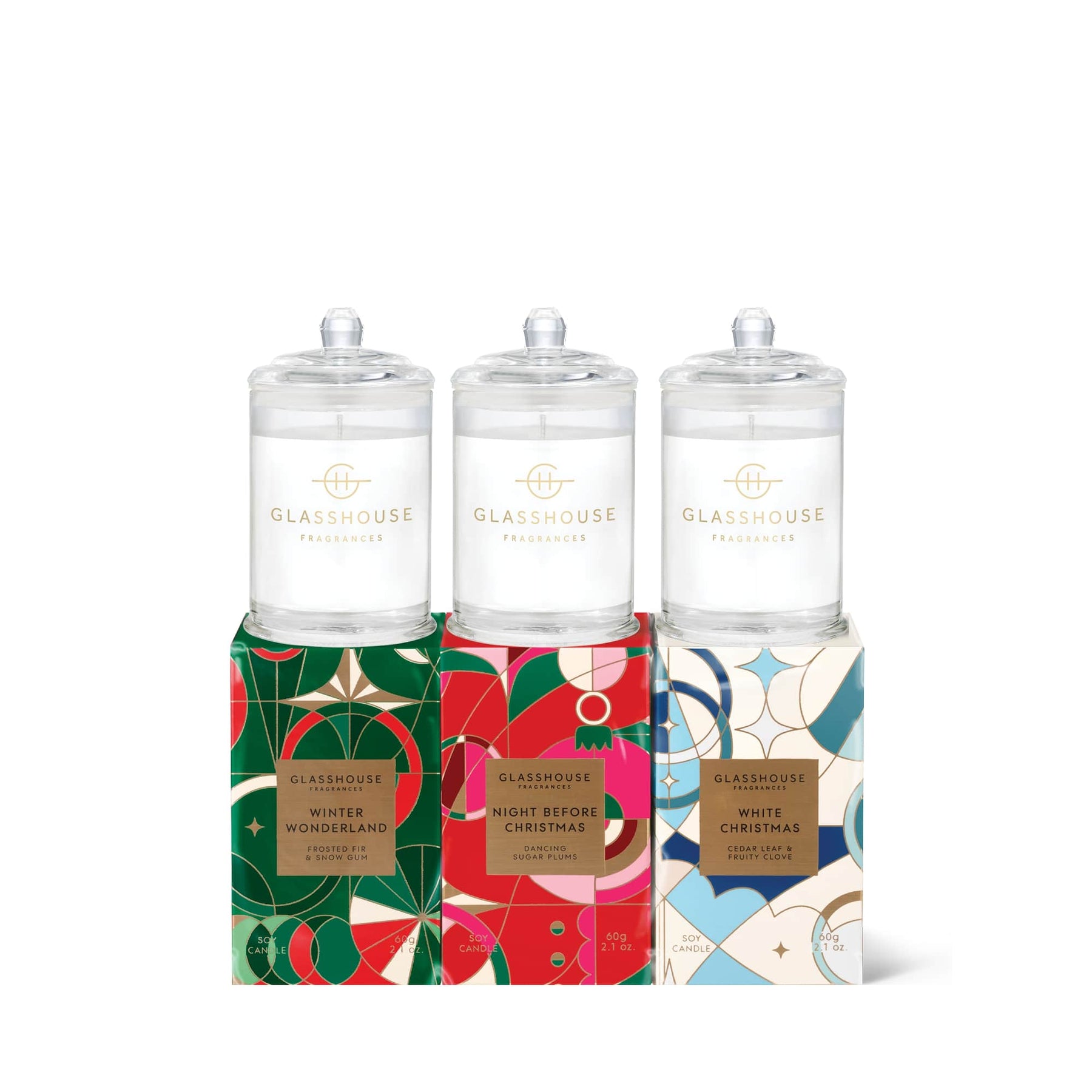 An image of Glasshouse Christmas Trio Candle Set