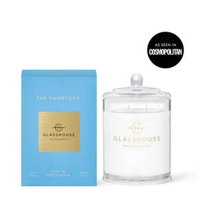 Glasshouse Fragrances The Hamptons Soy Candle Teak and Petitgrain 380 grams 13.4 ounces