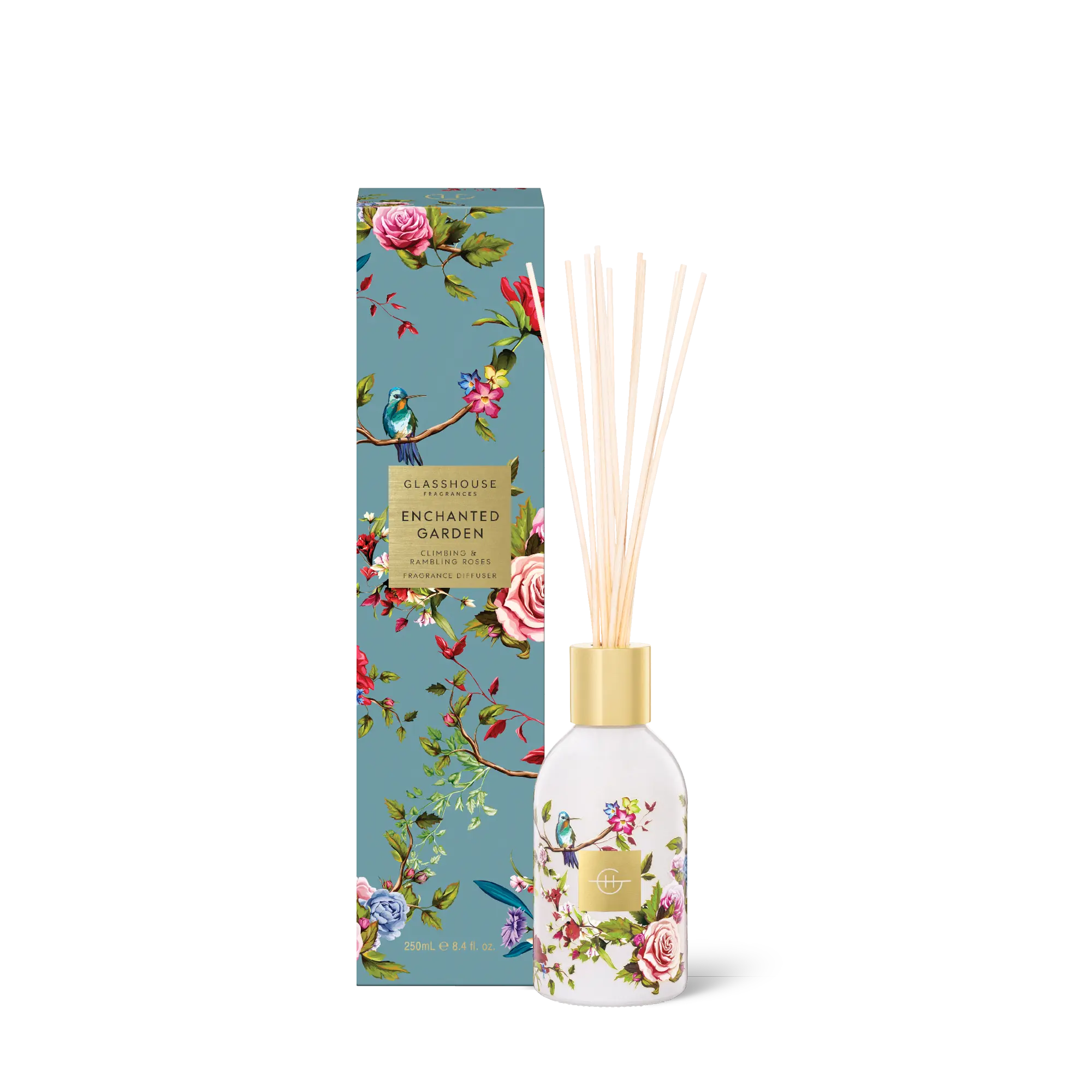 Glasshouse Fragrances Enchanted Garden Climbing and Rambling Roses Fragrance Reed Diffuser