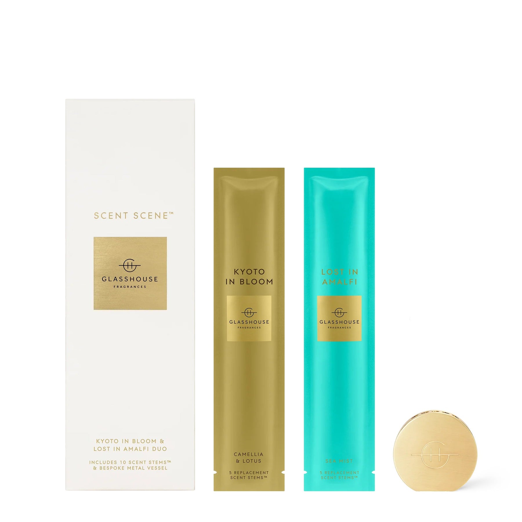 An image of Glasshouse Lost Inamalfi & Kyoto in Bloom Scent Scene Diffuser Duo