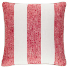 Annie Selke Awning Stripe Decorative  Pillow - Red 20" x 20"