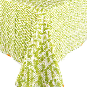 Caspari Reversible Orange Grove Kantha Table Cover