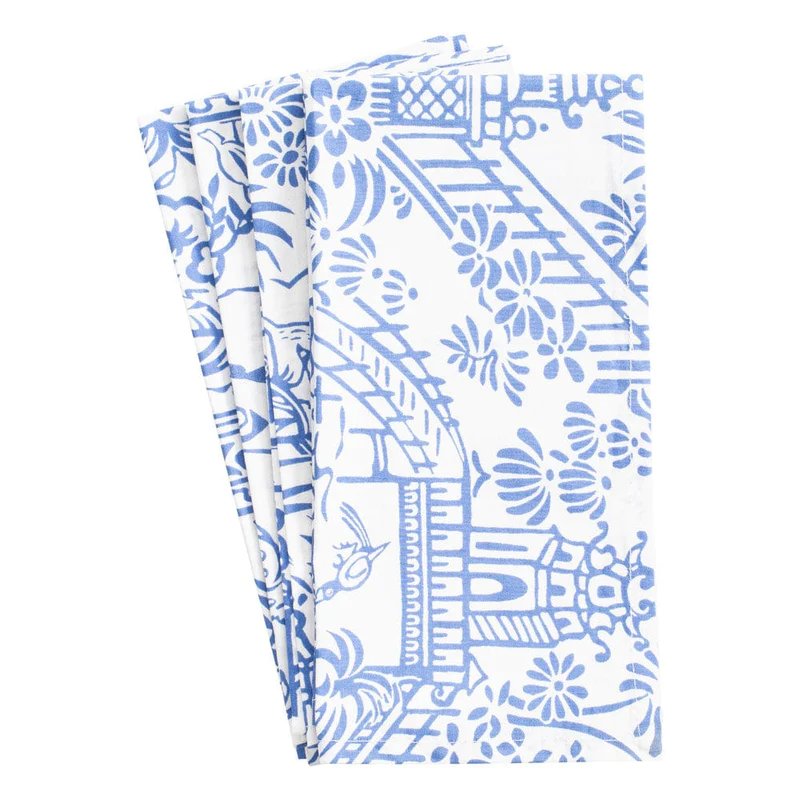 An image of Caspari Pagoda Toile Dinner Napkins