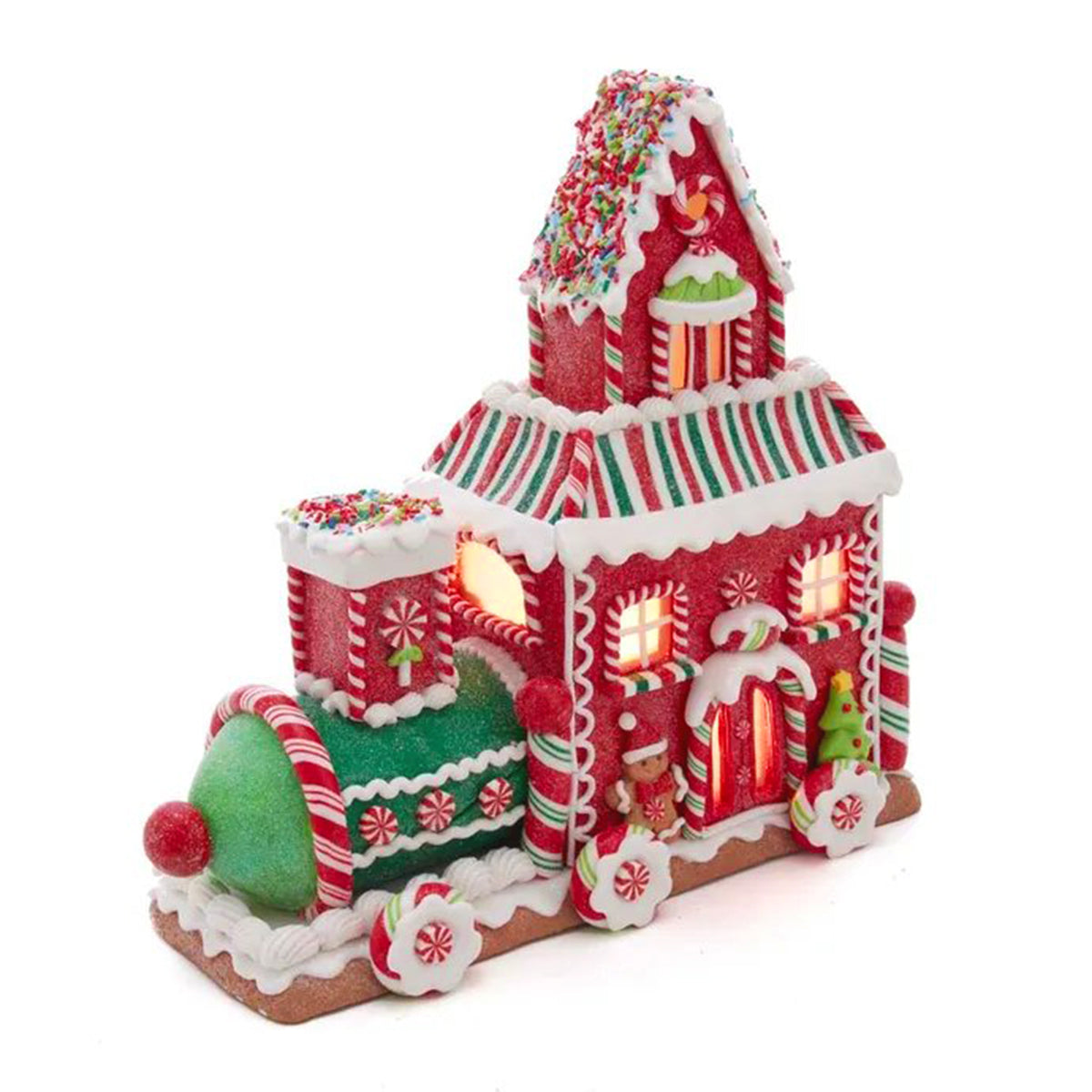 An image of Kurt Adler Battery-Operated LED Gingerbread Train