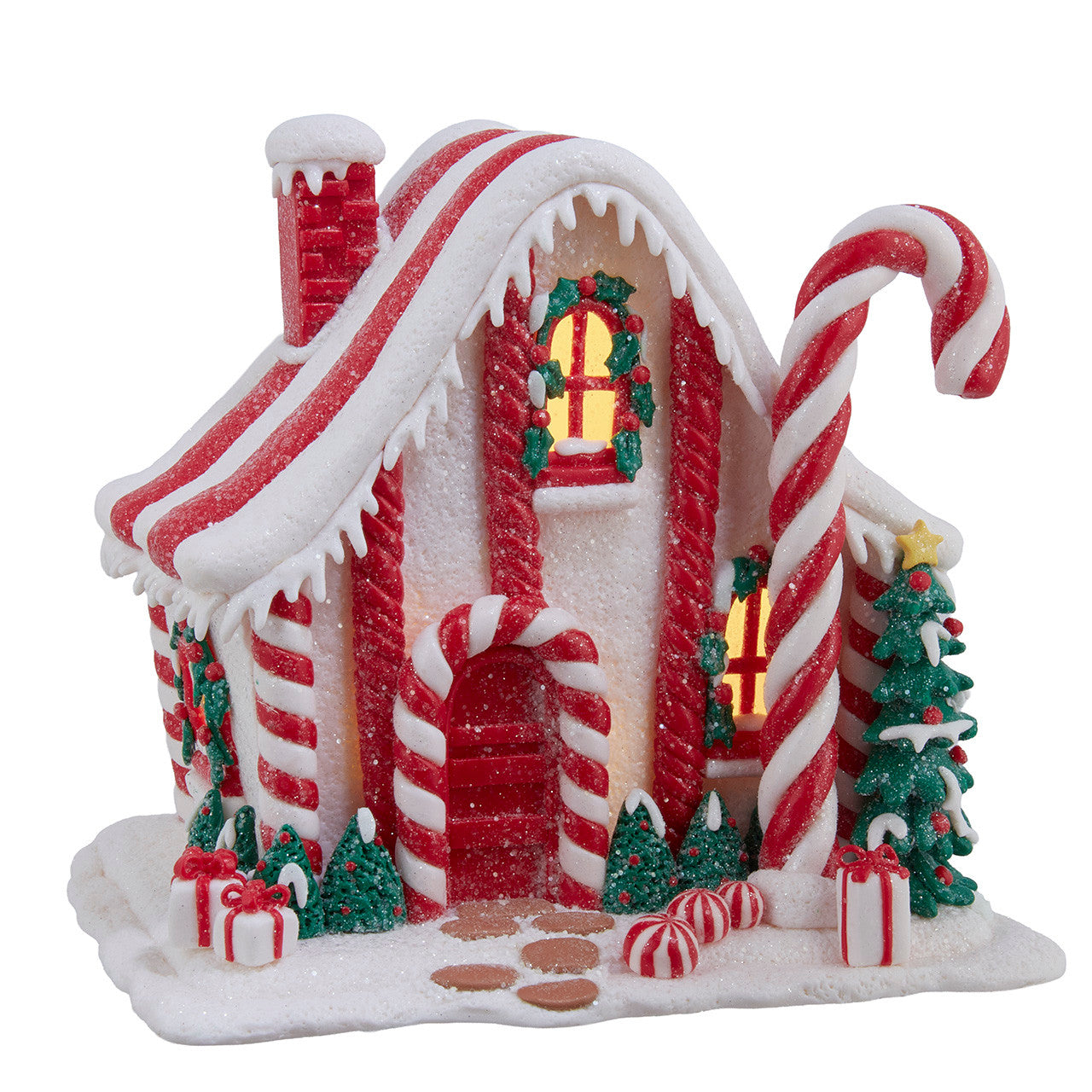 An image of Kurt Adler 7" LED Candy Cane Lane House