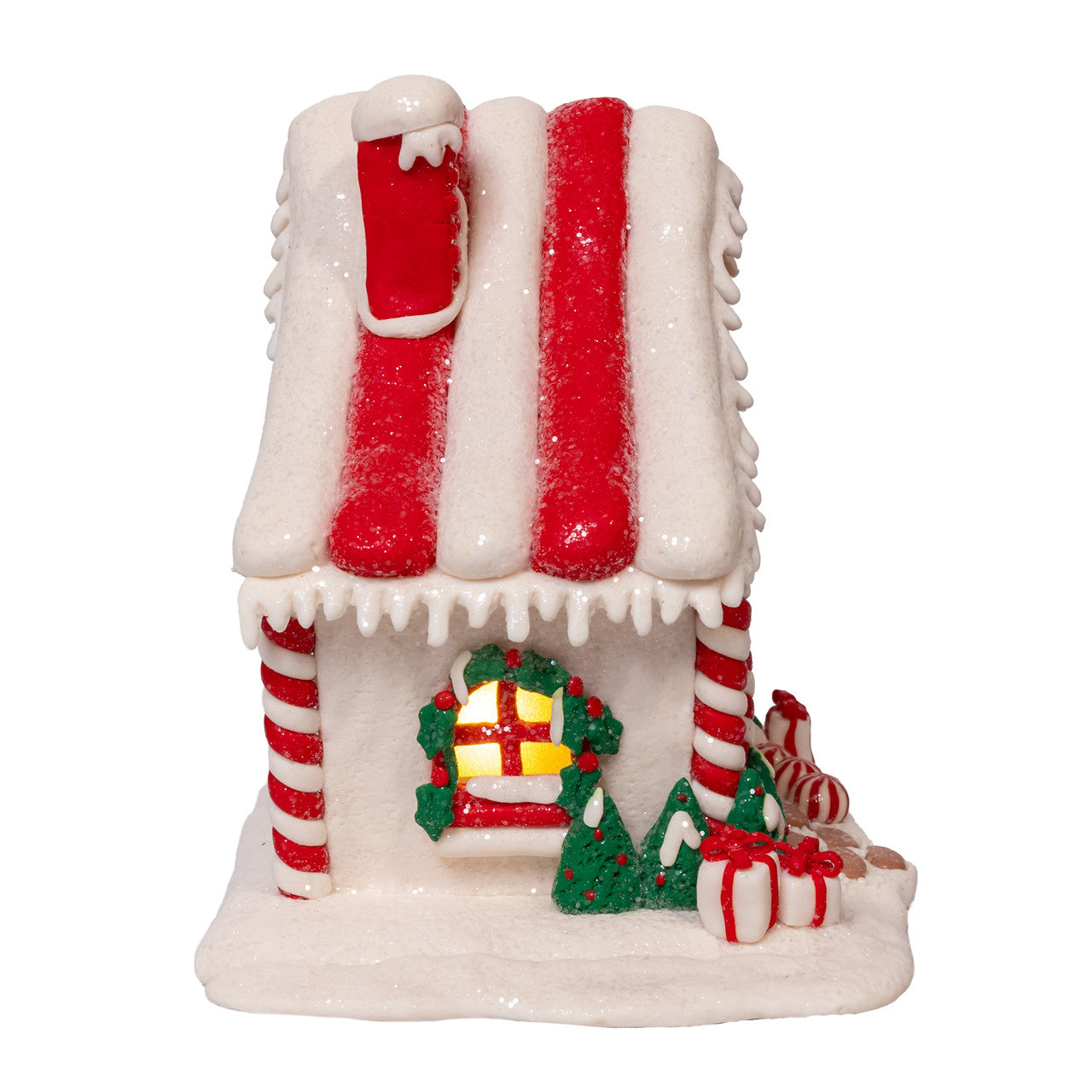 An image of Kurt Adler 7" LED Candy Cane Lane House