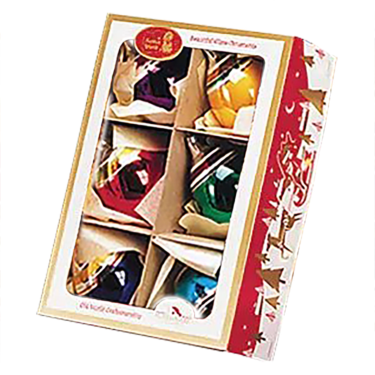 An image of Kurt Adler Early Years 70MM Metallic Glass Globes - Box of 6