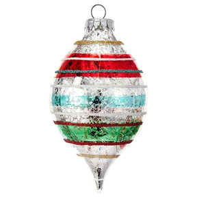 Kurt Adler Early Years Glass Reflector Teardrop Ornaments - Box of 4