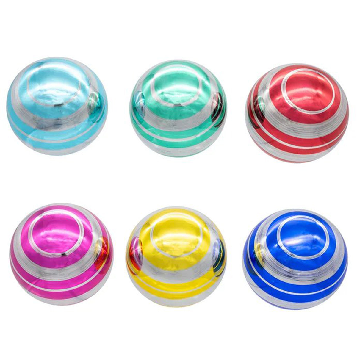 An image of Kurt Adler Striped Multicolor Ball Ornaments - Box of 6