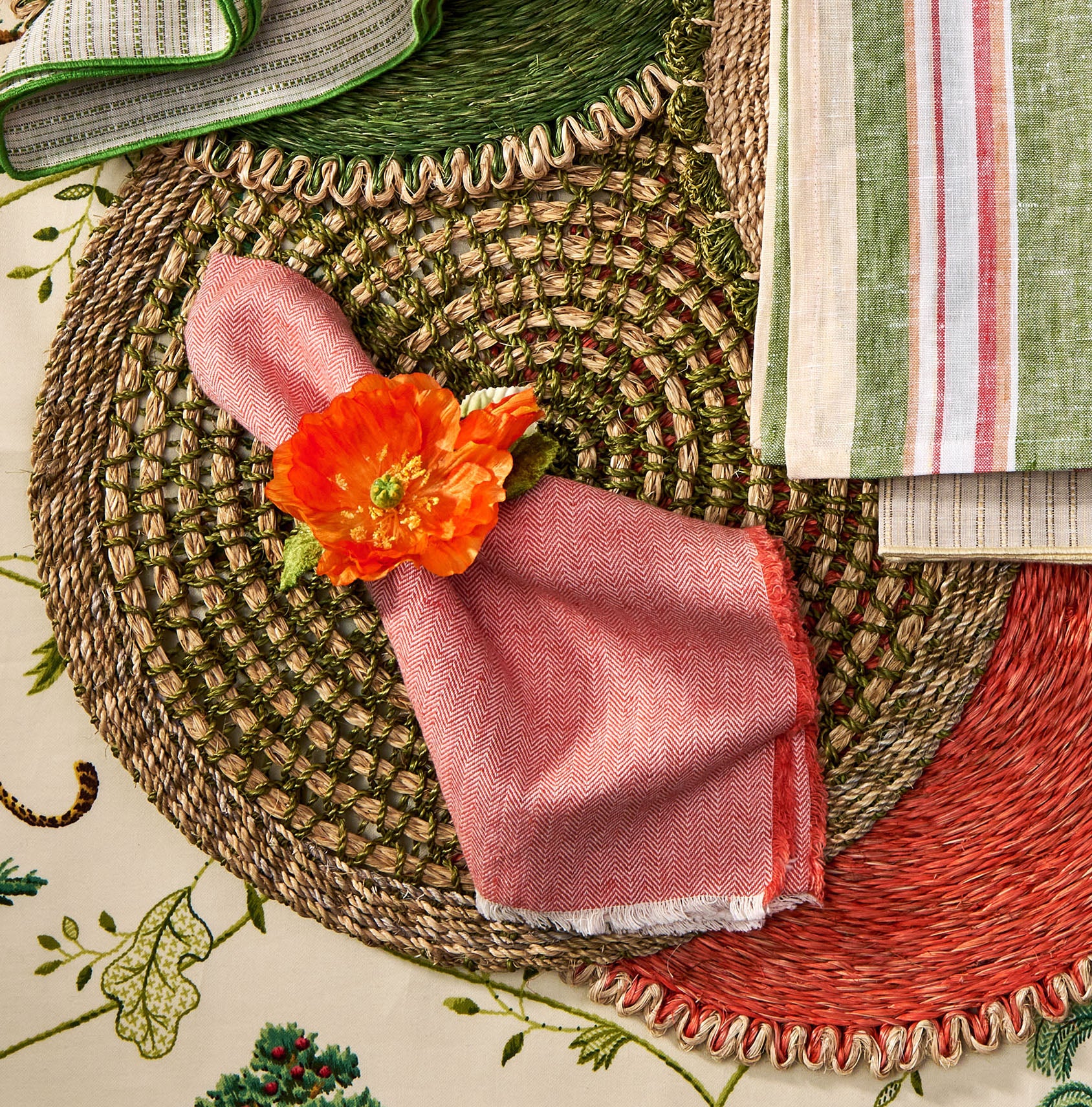 Deborah Rhodes Herringbone Fringe Napkin - Set of 4