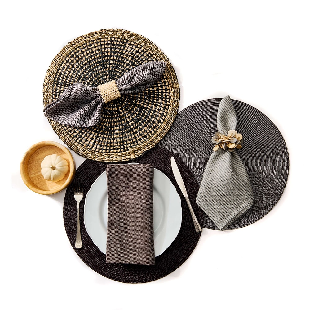 Deborah Rhodes Wood Coin Beads Napkin Ring - Set of 4