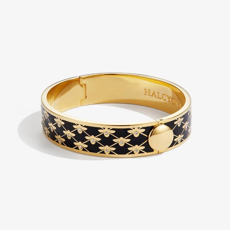 Halcyon Days Bee Sparkle Hinged Bangle