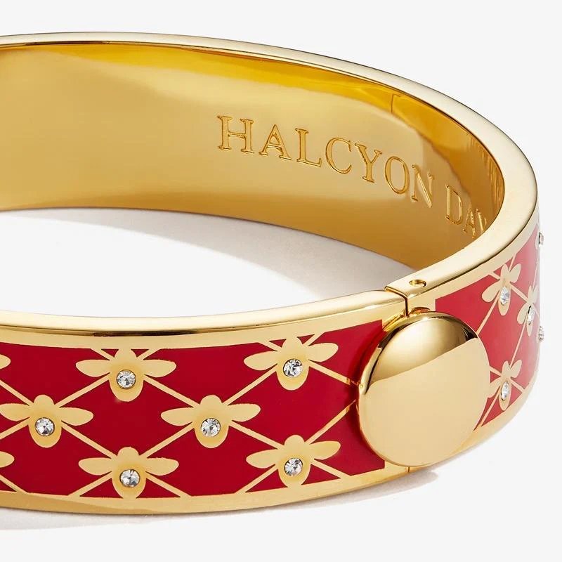 An image of Halcyon Days Bee Sparkle Hinged Bangle