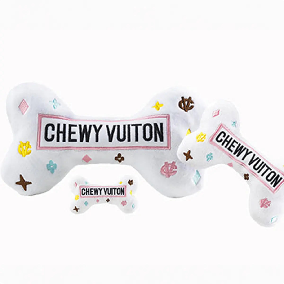 An image of Haute Diggity Dog White Chewy Vuiton Bone