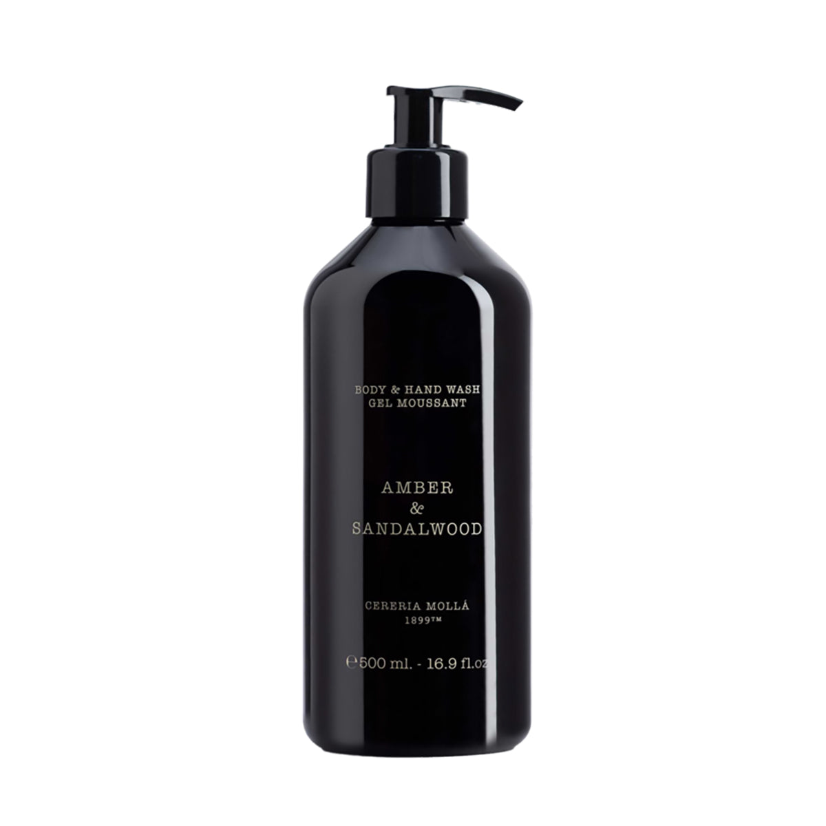 An image of Cereria Molla Amber and Sandalwood Hand & Body Wash 16.9 fl oz / 500ml