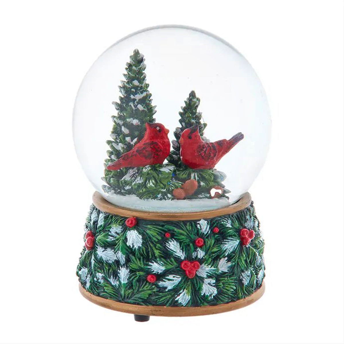 An image of Kurt Adler Musical Cardinals with Tree Waterglobe