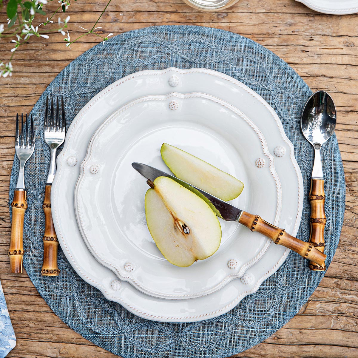 An image of Juliska Berry & Thread Flared Dessert / Salad Plate - Whitewash
