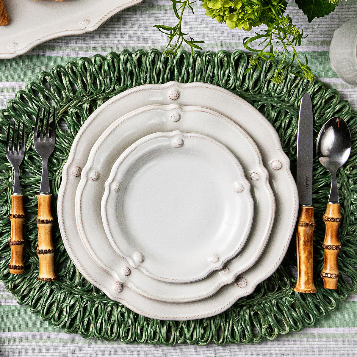 An image of Juliska Berry & Thread Flared Dessert / Salad Plate - Whitewash