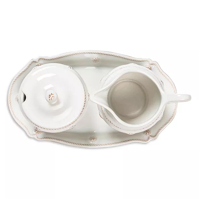 An image of Juliska Berry & Thread Whitewash Sugar & Creamer Set