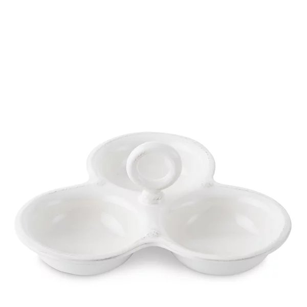 An image of Juliska Berry & Thread Whitewash Triple Bowl Server