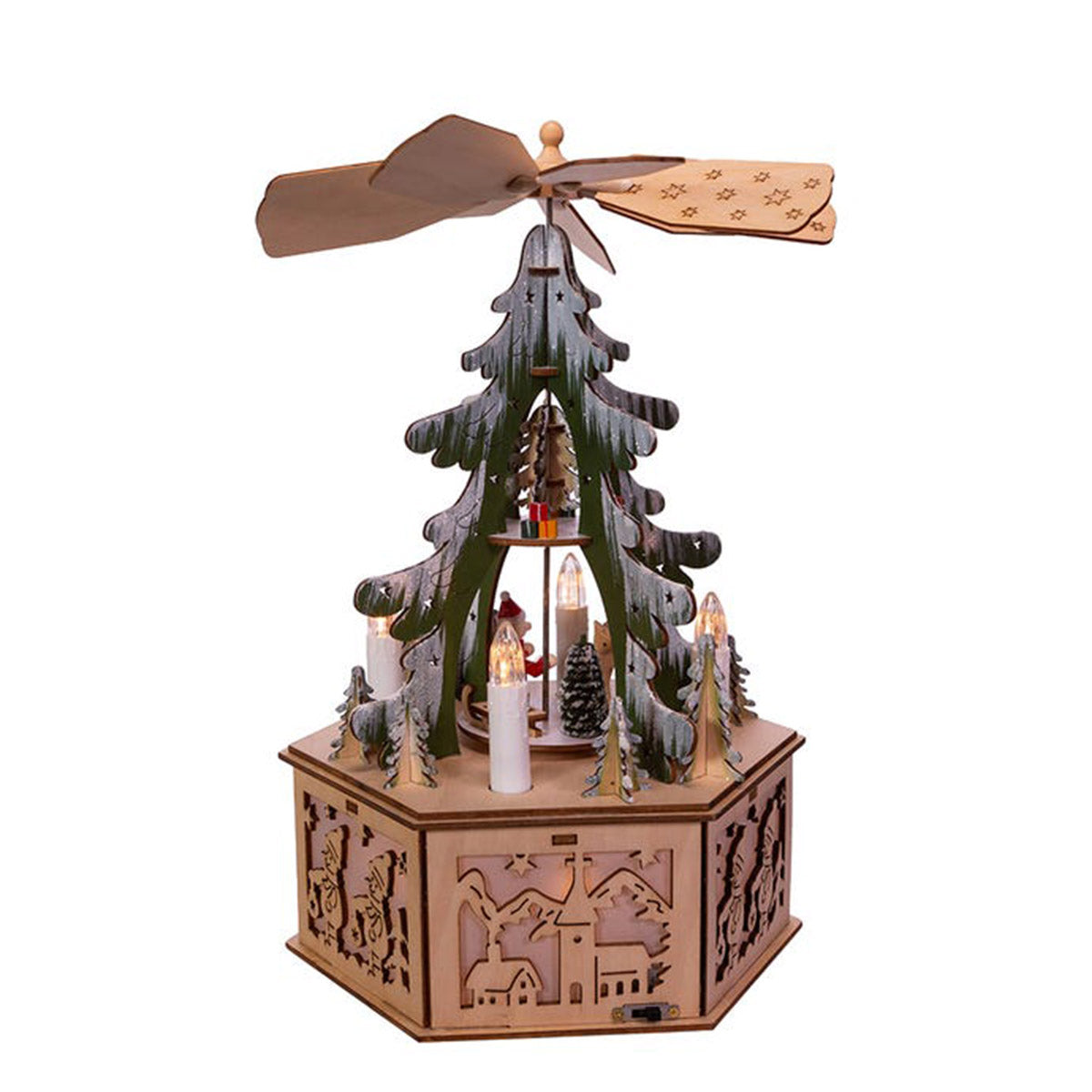 Kurt Adler LED Musical Christmas Tree Windmill Scene