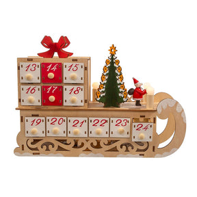 Kurt Adler 8.3" LED Santa Sled w Advent Calendar