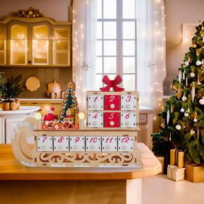 Kurt Adler 8.3" LED Santa Sled w Advent Calendar